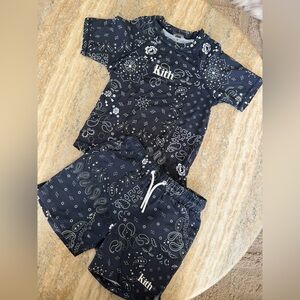 Kith Kids Navy Bandana-Print Swim Set